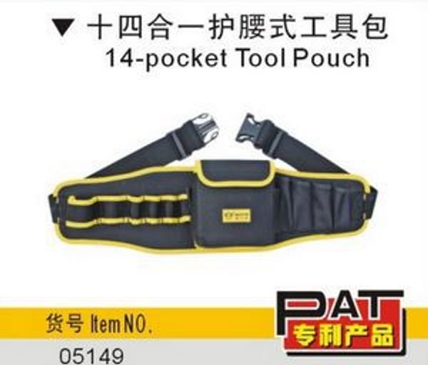 

r taiwan made oxford composite material 14 pocket tool pouch waist tools bag,no.05149