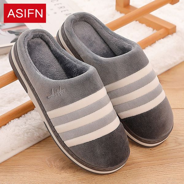 

asifn men winter slippers tpr rubber bottom cotton warm non-slip soft bottom slipper male women applicable couples home, Black