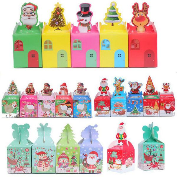 

20/50pcs christmas candy box bag christmas tree gift box paper gift bag xmas