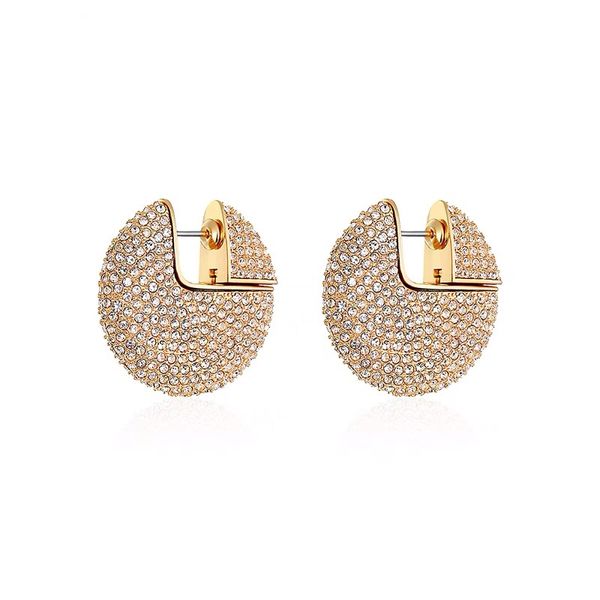 

2019 new brand fashion iconic jewelry crystal dangle earrings full zircon for women modern round circle fancy earrings, Silver