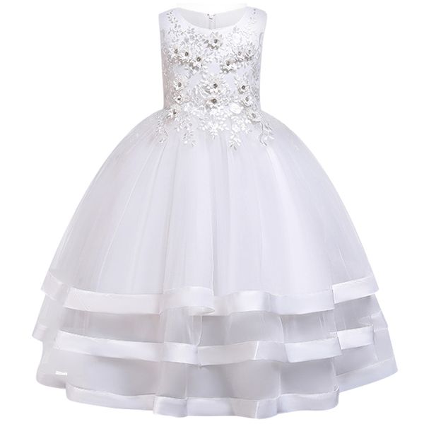 

new style long girl wedding bridesmaid party dress 2019 girls pageant first communion dresses party communion dinner dress, Red;yellow