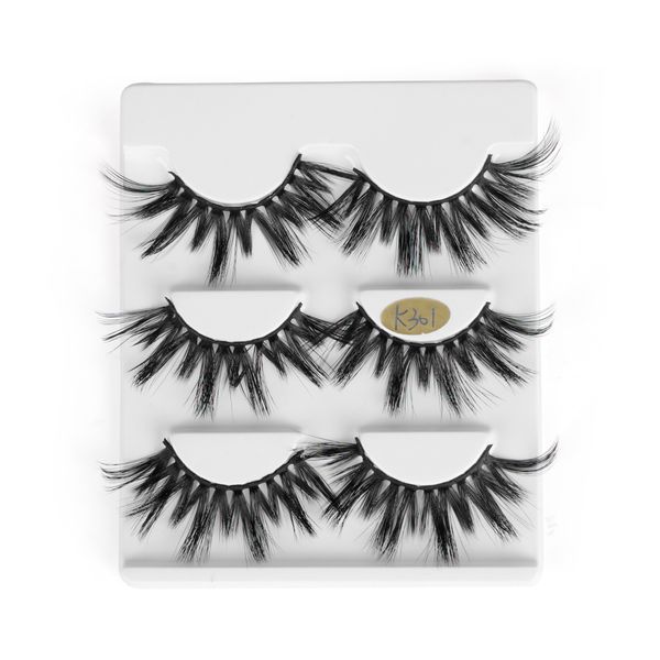 

3 pairs 3d mink hair eyelashes 25mm dramatic eyelash makeup false eyelashes long wispy fluffy lashes fake lashes extension tools