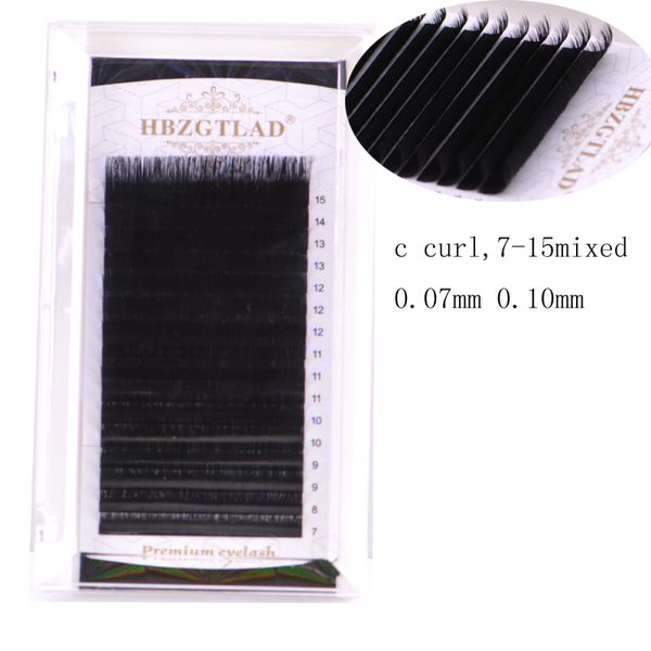 

new all size 16rows/tray 7-15mm mix individual mink eyelashes extension russian volume eyelashes extension supplies