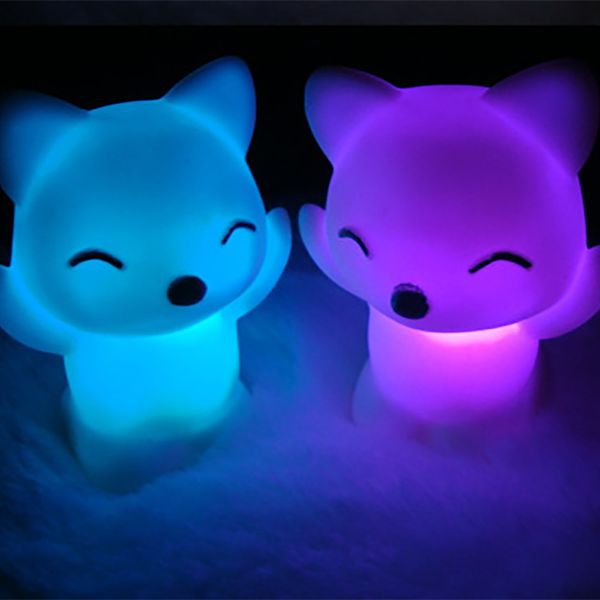 

wholesale- lovely for creative color changing abs fox-shaped led night lights lamp beautiful home decorative wall nightlights