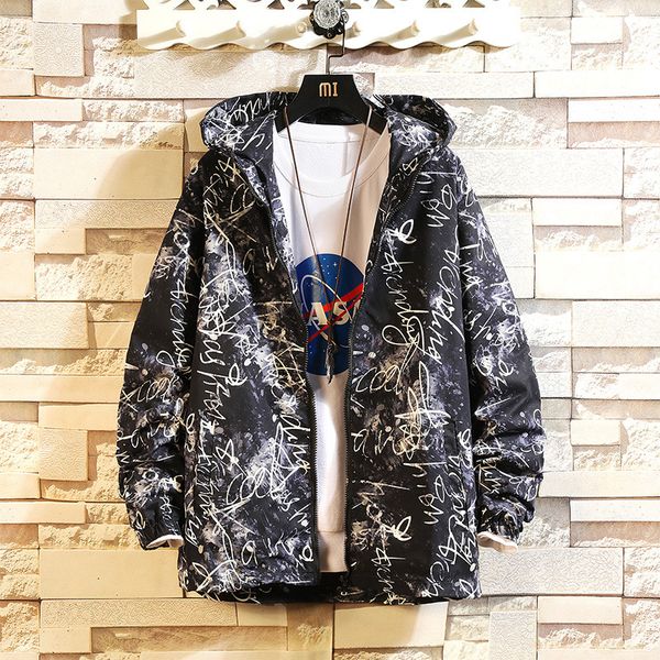 

men jacket fashion 2019 spring men brand camouflage jackets casual mens coat men's hooded luminous zipper coats, Black;brown