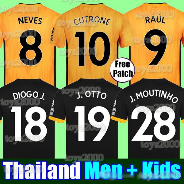 

2019 2020 волки neves raul дома футбол джерси cutrone 19 20wolverhampton уондерерс рубашки футбола диого j. men + kids устанавливает равноме