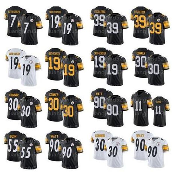 

19 juju smith-schuster pittsburgh steelers 90 t.j. watt 39 minkah fitzpatrick 55 devin bush jersey 30 james conner 11 chase claypool, Black;red