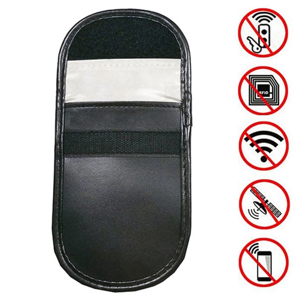 

1pc car key bag car key anti-degassing anti-theft bag case cage fob pouch keyless rfid blocking auto profucts