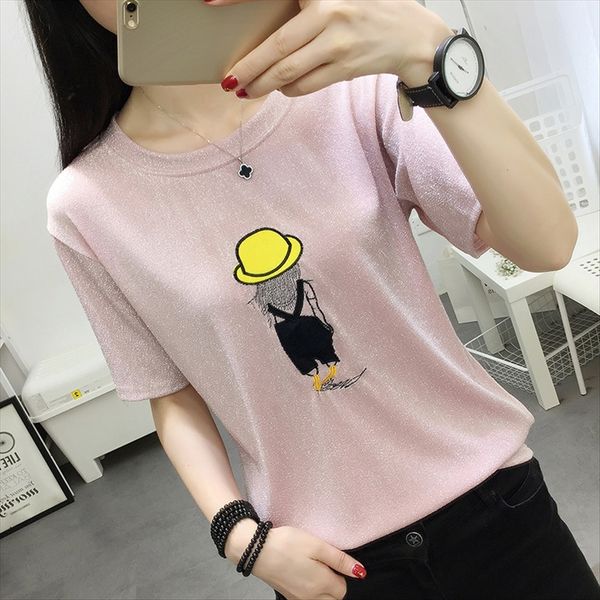 

t-shirt female loose student half sleeve hong kong style chic bf harajufeng short sleeve female, White
