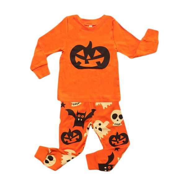 

baby halloween costumes fancy clothes ghost pumpkin print long sleeve sleepwear infant baby boys girls outfit set, White