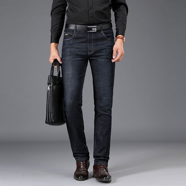 

sulee brand men jeans design biker jeans strech casual jean for men hight quality cotton male long trousers, Blue