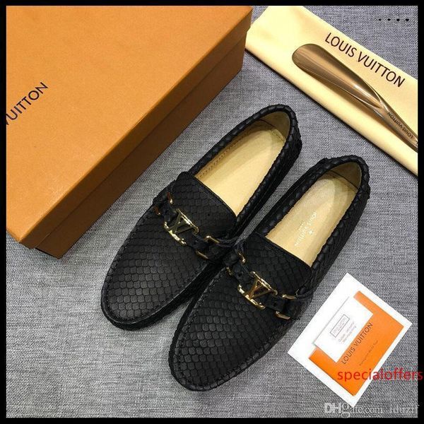 

mens office dress leather shoes luxurious handmade loafers slip on italian brand designers male dress shoes big size 38-46, Black