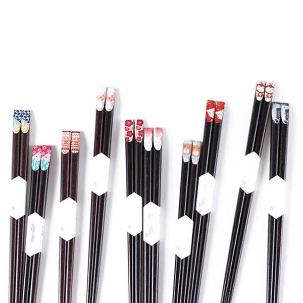

chopsticks traditional vintage 5 pairs handmade japanese natural chestnut wood set gift sushi chinese tie line