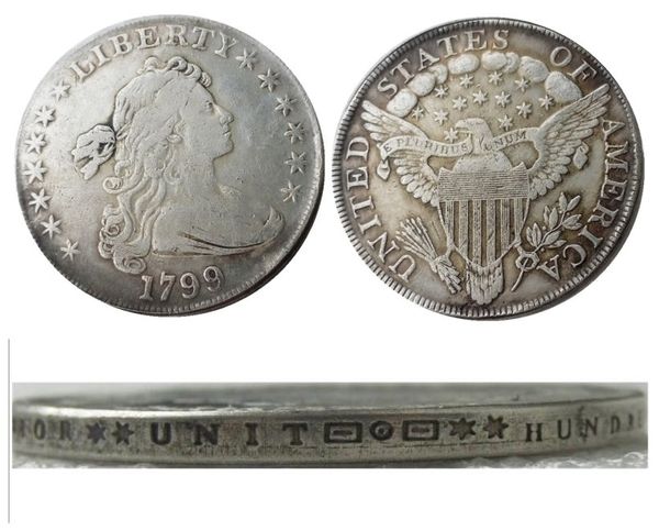 

us 1799 draped bust dollar heraldic eagle silver plated copy coins metal craft dies manufacturing factory price