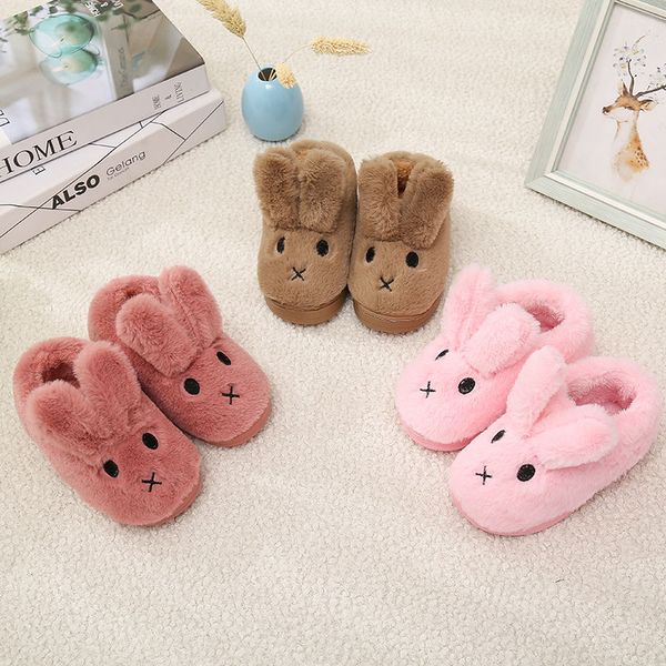 

winter kids cotton slipper girls boys slippers warm cartoon animal children indoor house slipper baby shoes kd5, Black;grey