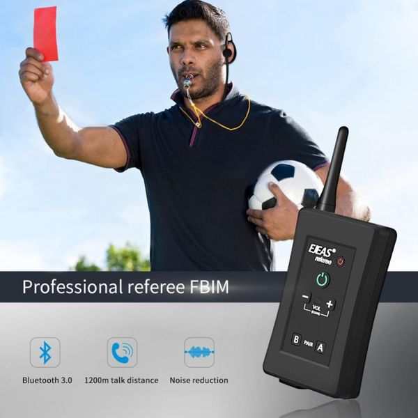 

ejeas fbim professional referee headset full duplex talk 1200m bluetooth stereo headset waterproof football coaches intercom