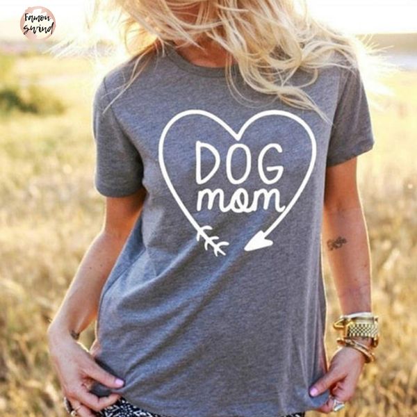 

собака мама t рубашка дорогого lovers футболки коротких mouwen lady рубашка top women top чаи summer, White