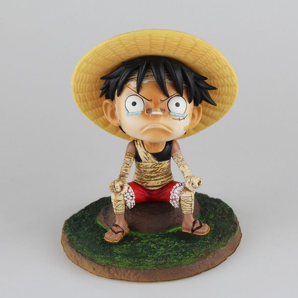 

2019 christmas gift toy funko pop one piece bandage sitting luffy model vinyl action figure toys for kids
