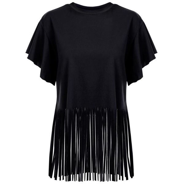 

rosetic лето кисточкой футболка с коротким рукавом белая тиса повседневная мода готика футболках streetwear мундир девушка t-shirt 2020, White