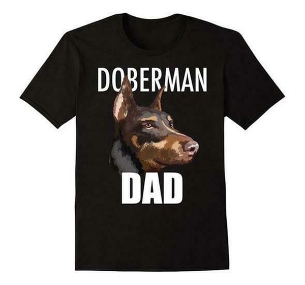 

doberman theme t-shirt for dog dad's - black - 6 sizes novelty loose size ajax funny tee shirt, White;black