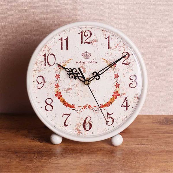 

wall clocks living room mute retro deskclock fashion creative metal classic decorative table quartz home decor duvar saati l