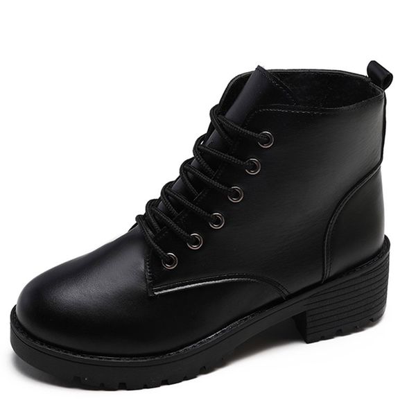 

Women's Ankle Boots Black Medium Heel Strap Sexy winter boots women Size 35-40