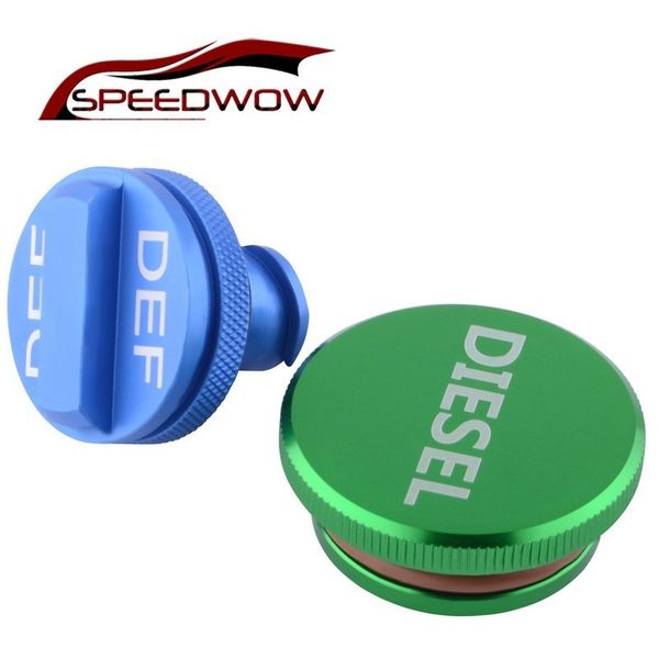 

speedwow dodge diesel magnetic billet aluminum fuel gas cap and def cap set combo for dodge 1500/2500/3500/4500/5500