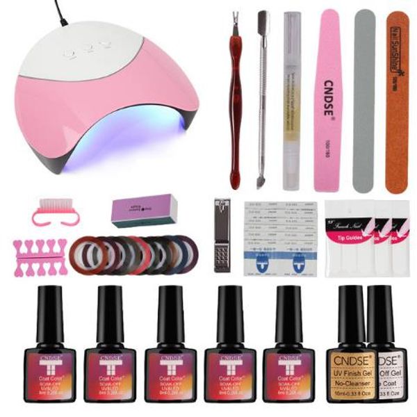 

36w nail set uv led light and uv gel varnish polish base jacket manicure tool 10 color nail polish nail cover