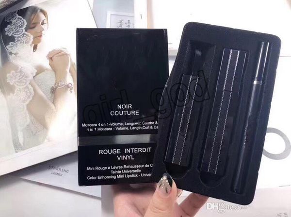 

New famou brand makeup et noir couture matte lip tick ma cara eyeliner pencil maquillage et face makeup 3 in 1 kit