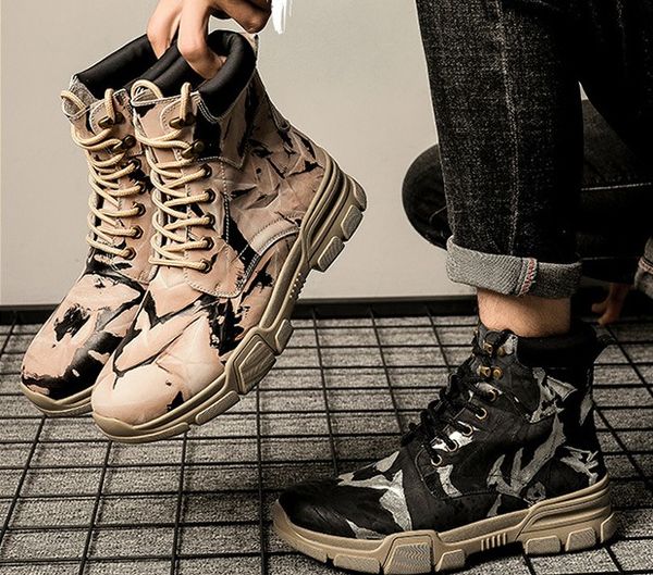 

men outdoor snow boots winter anti-slip work safety steel toe women boots hiking fishing snow walking shoes plus size 35-48, Black