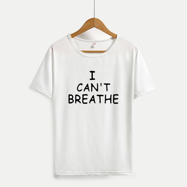 

mens casual t-shirts womens fashion print summer t-shirts 2020 new i can't breathe youth solid color print outdoorwear sale, White;black