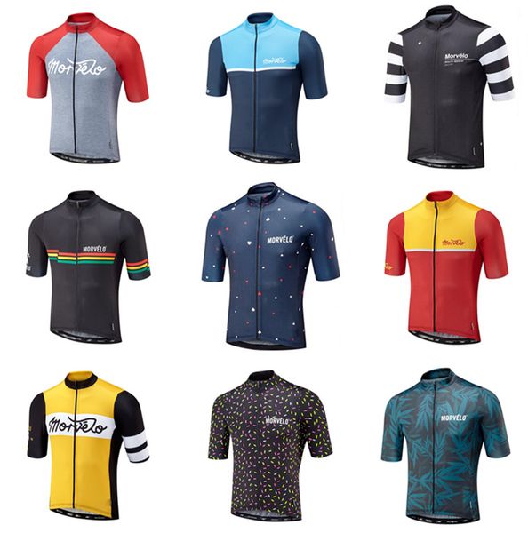 

racing jackets the morvelo is coming 2021 men's quick dry short sleeve cycling jerseys shirt, Black;red