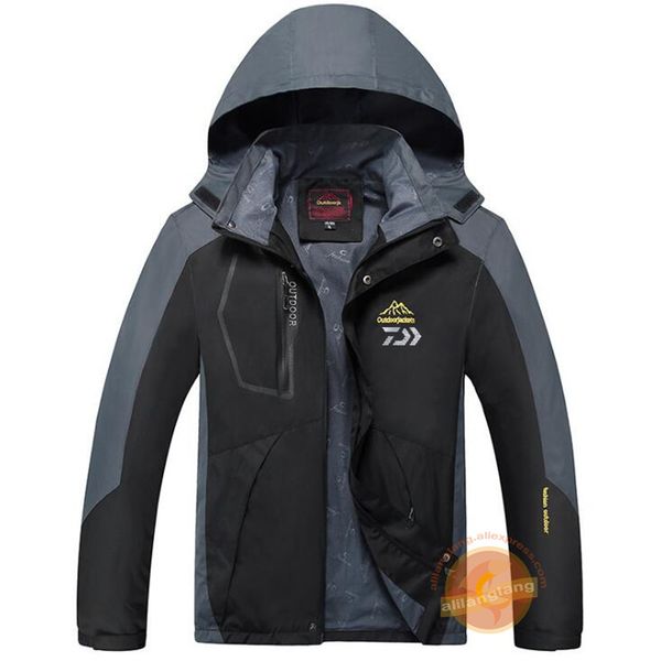

new outdoor large size fishing jacket men winter single layer thin section mountaineering fishing clothing windproof waterproof, Camo;black