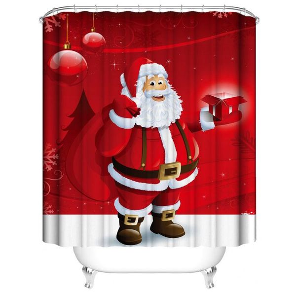 

santa claus shower curtain bathroom waterproof fabric polyester shower curtains cover mat non slip rug accessory set