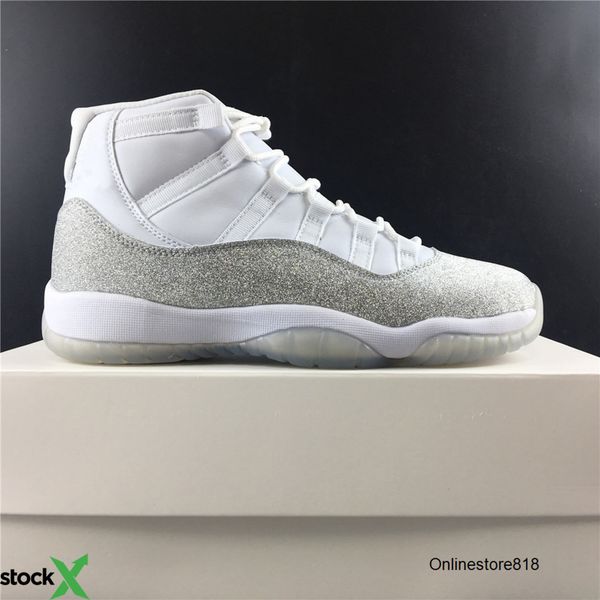 

new 11 xi gs wmns metallic silver women jordon basketball white designer shoes high cut 12s sneakers sports outdoor trainers with box size