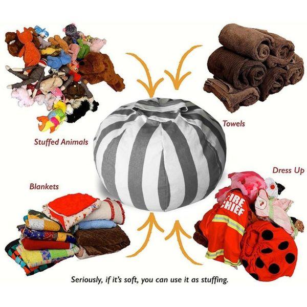 

large bean chairtoy storage bags chair portable kids toy storage bag & play mat clothes organizer tool 55cm/ 80cm brief style