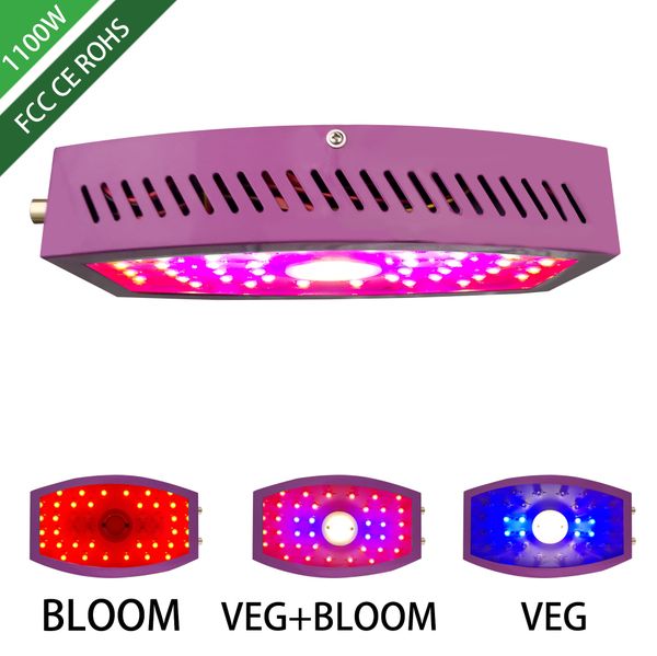 

twin chip 1100w, led growth light full spectrum, purple, suitable for vegetable/flower hydroponic cultivation, eu au, us, uk plug