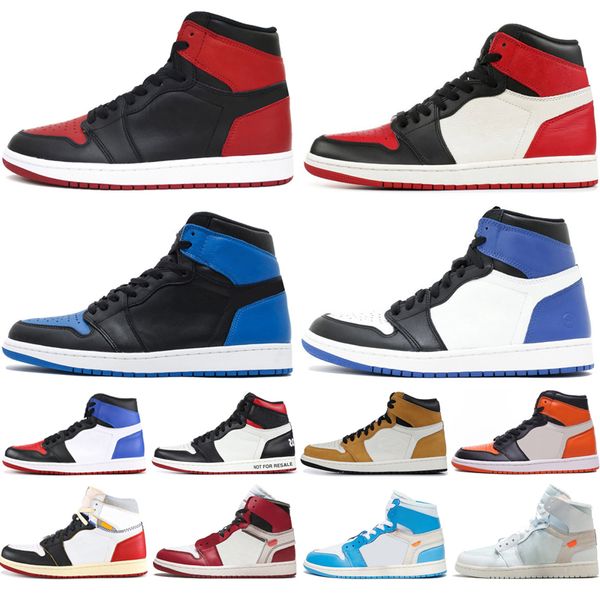 

2019 1 3 mens basketball shoes chicago bred banned black toe royal blue unc fragment homage to home 1s men sports sneakers trainers