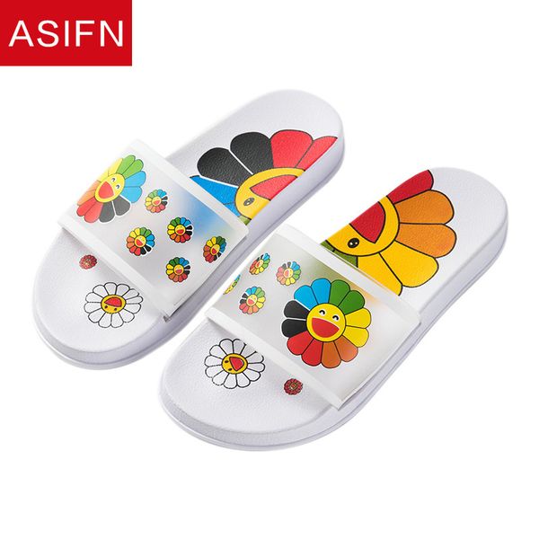 

asifn women's sun flowers cute slippers bathroom cartoon slides non slip summer flip flops zapatos de mujer womens shoes, Black