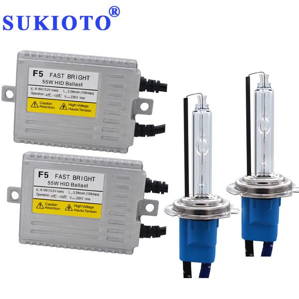 

sukioto fast яркое f5 балласт комплект ксенона h7 hid комплект металла h1 h3 h11 ксенон белый 5500k 9005 9006 d2h автомобиля стайлинг hid фа
