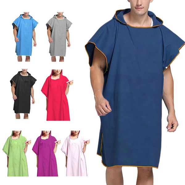 

outdoor beach towels quick drying hooded changing robe sunscreen cloak bath towel poncho microfiber surf swimsuit cloak