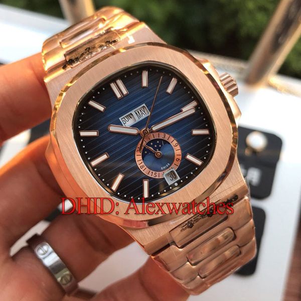 

perpetual calendar mens watches mechanical automatic movement wristwatches rose gold 316l steel strap mens designer watches montre de luxe, Slivery;brown