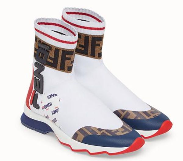 

2019 with box Luxurious Brand Sneakers Fashion High-top Elastic cloth Men Women Casual Sport Shoes Designers Shoes 36-45