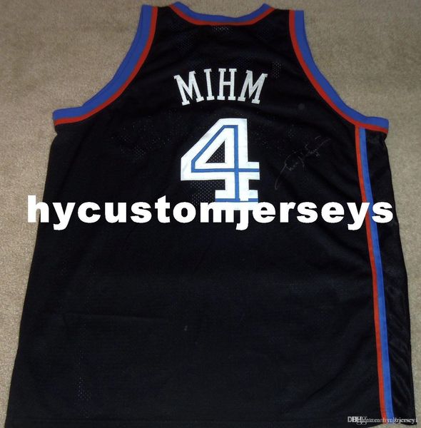 

new chris mihm #4 sewn rbk jersey rare mens vest size xs-6xl stitched basketball jerseys ncaa, Black;blue