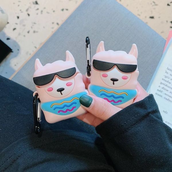 3 Ins Interest Sunglasses Lovely Alpaca . Buyers Are Not Satisfied With The Bad Sale, Silicone Protection Case For , Cartoon Airpods