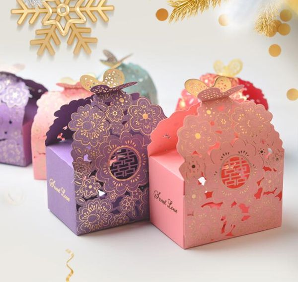 Paper Candy Box Hollow Butterfly Design European Style Gift Boxes