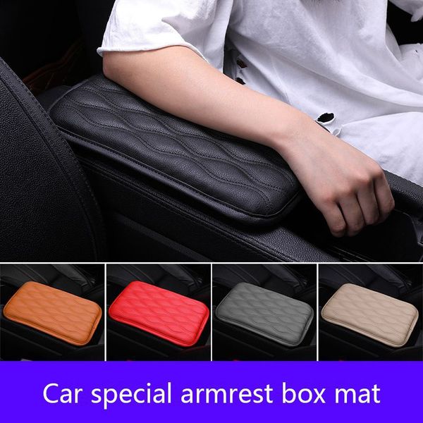 

luxury non slip car armrest pad anti-scratch universal waterproof soft pu leather cushion wear-resistant center console