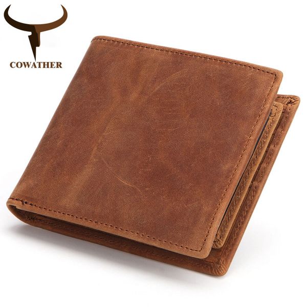 

cowather 100% cow genuine leather wallets fashion short mens wallet for men new design 3 color male puse m9064 ing, Red;black