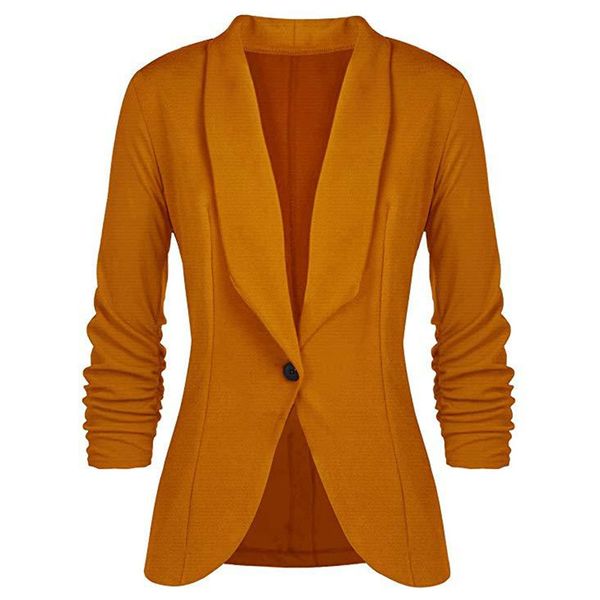 

women's suits & blazers spring women and jackets candy color jacket long sleeve slim suit one button big size s-3xl blazer, White;black