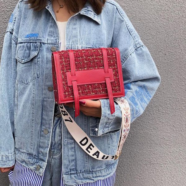 

casual women's messenger bags woven wool small square bag fashion coin purse casual patchwork bag shoulder bags bolsas feminina